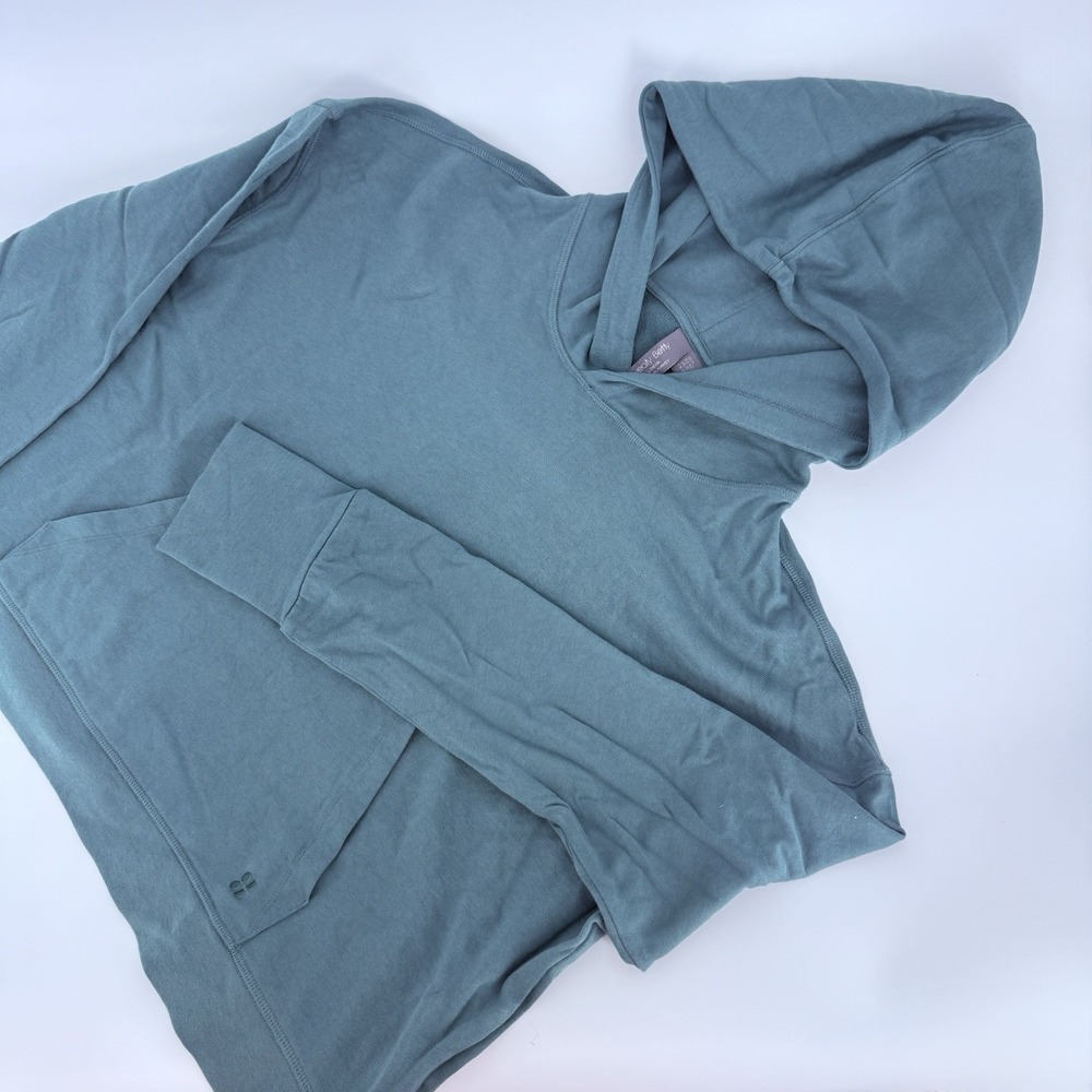 SWEATY BETTY LONDON After Class Hoodie Womens Size 10 Cool Forest Green EUC